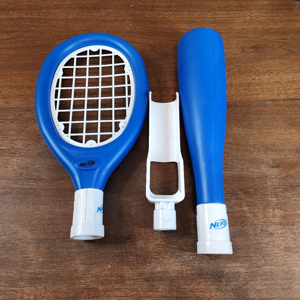 Nintendo Wii Nerf Sports - Tennis Racket , Baseball Bat Controller Attachment's